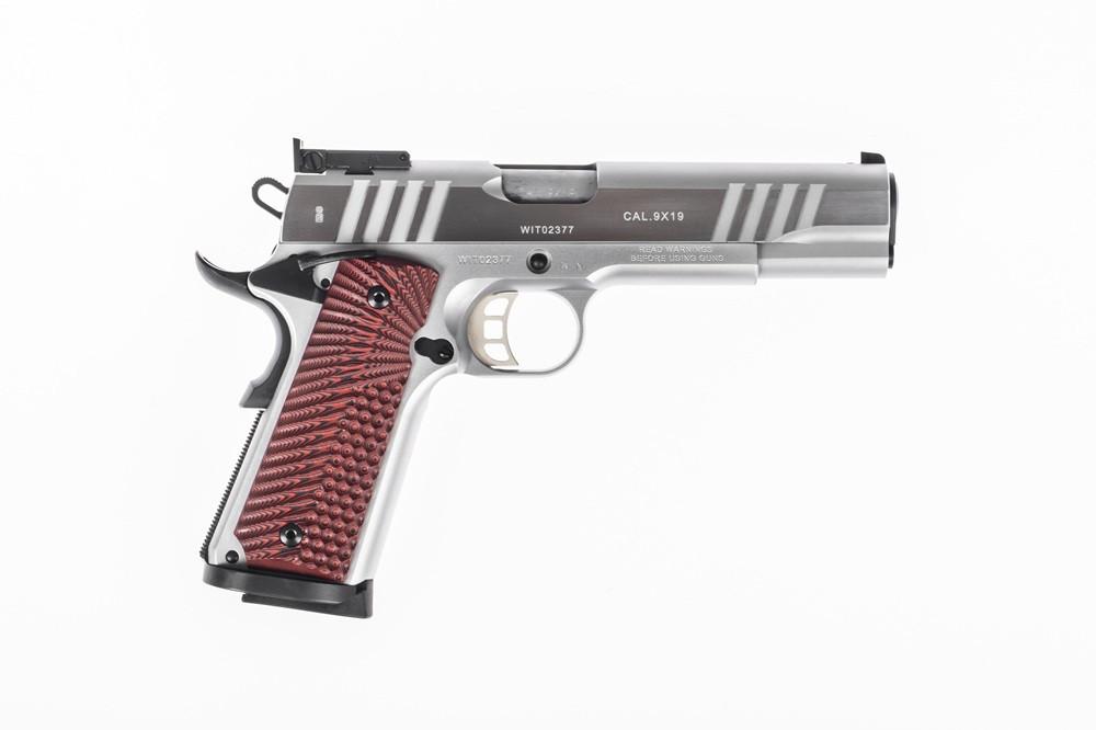 Tanfoglio FT1911 9x19 Silver 2024 S.A. 1160g. 5" cső, Fa markolat