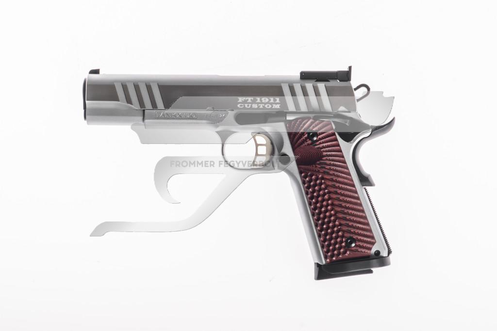 Tanfoglio FT1911 Custom 9x19 Silver 2024 S.A. 1160g. 5" cső, Fa markolat