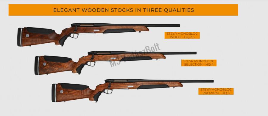 Steyr Monobloc 300WM,Wood, barna bőr betétekkel